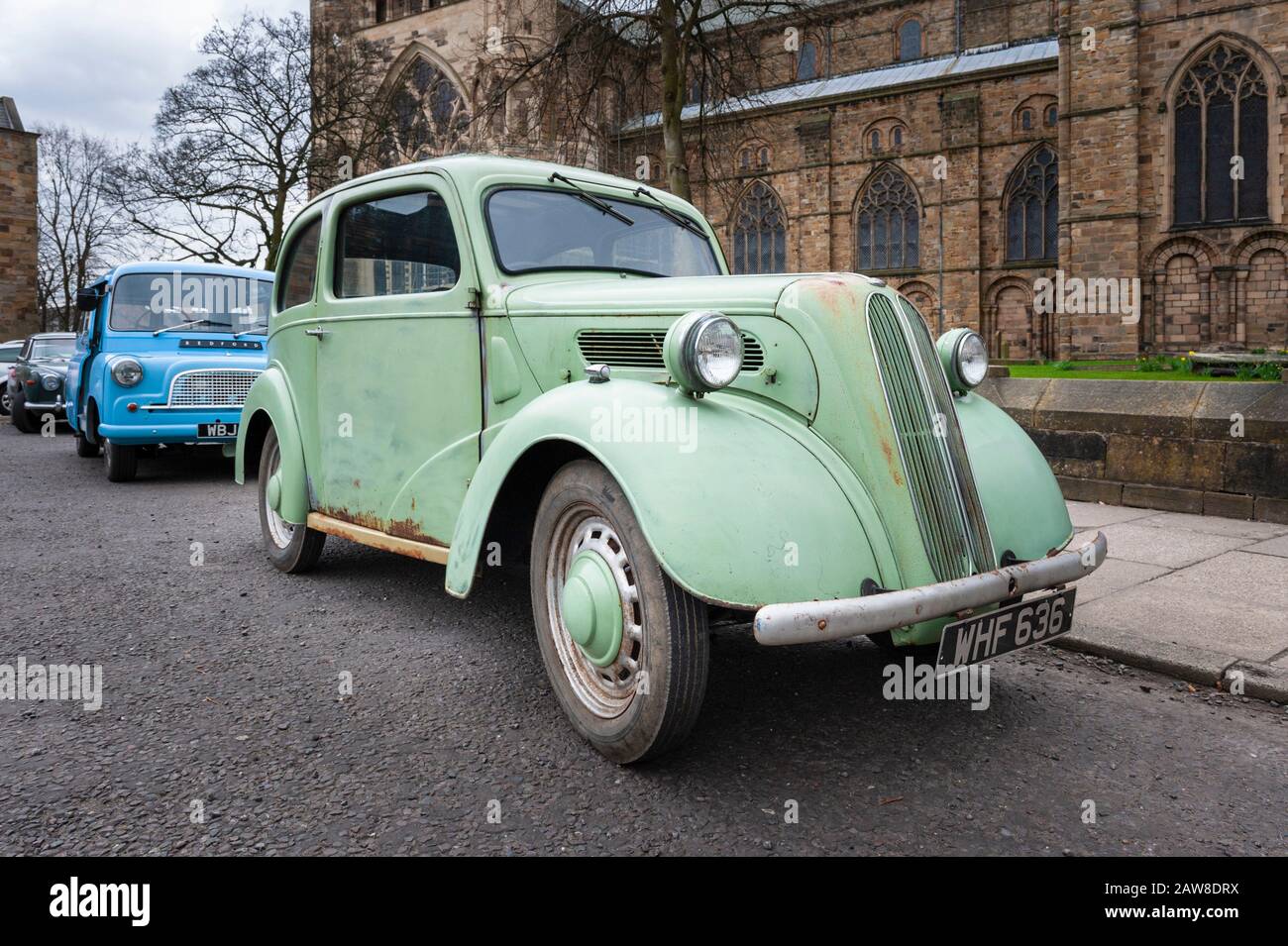 1950's vintage motor transport, classic car, old  Ford Popular 103E 2-door saloon these cars were produced from 1953 to 1959 & common in early 1960's Stock Photo