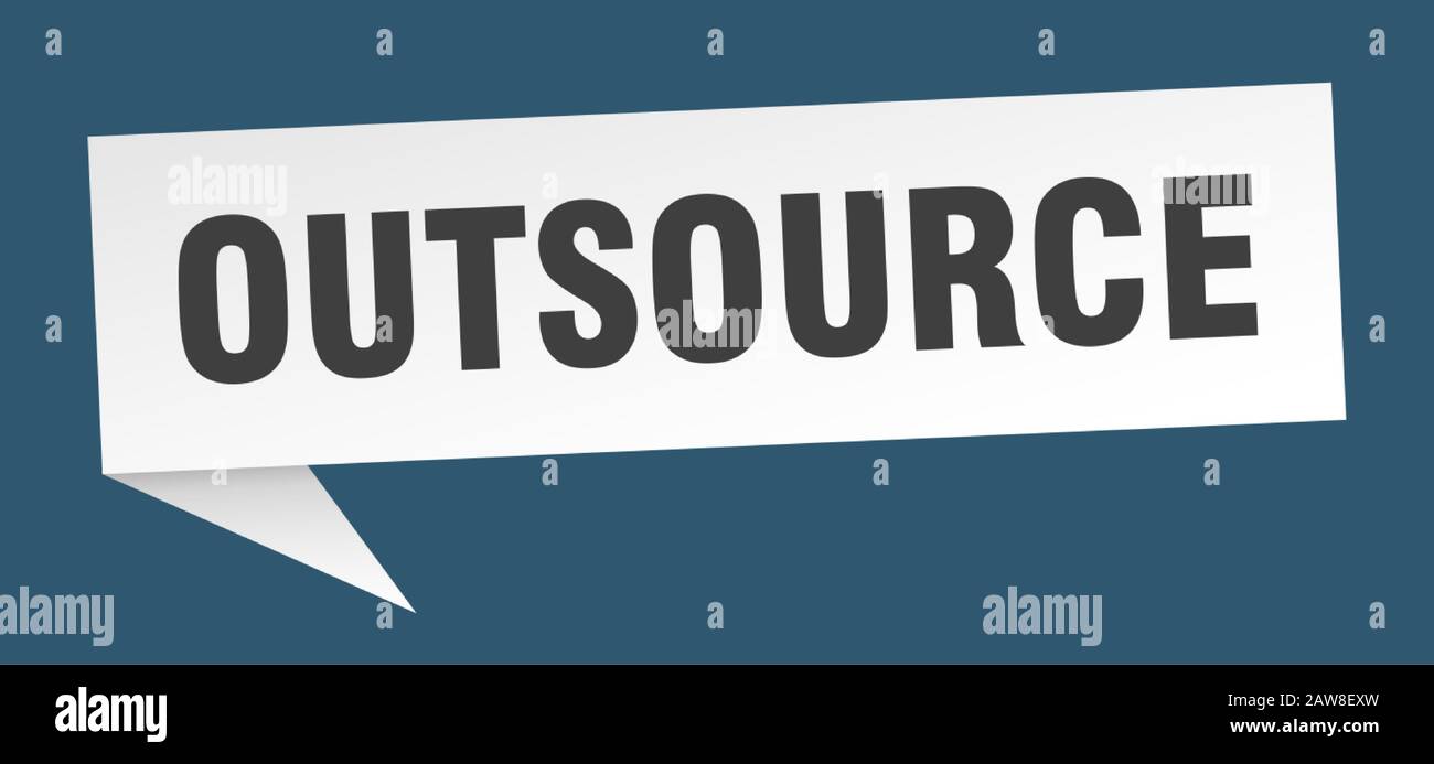 outsource speech bubble. outsource ribbon sign. outsource banner Stock Vector