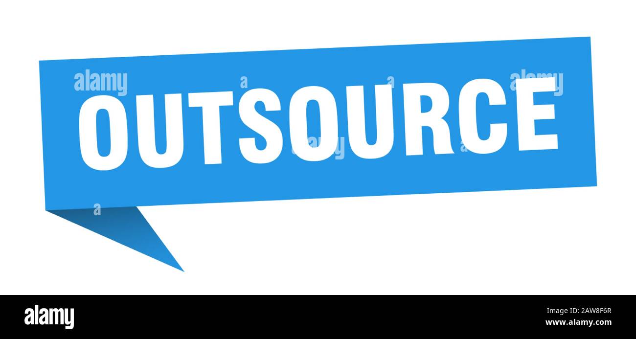 outsource speech bubble. outsource ribbon sign. outsource banner Stock Vector