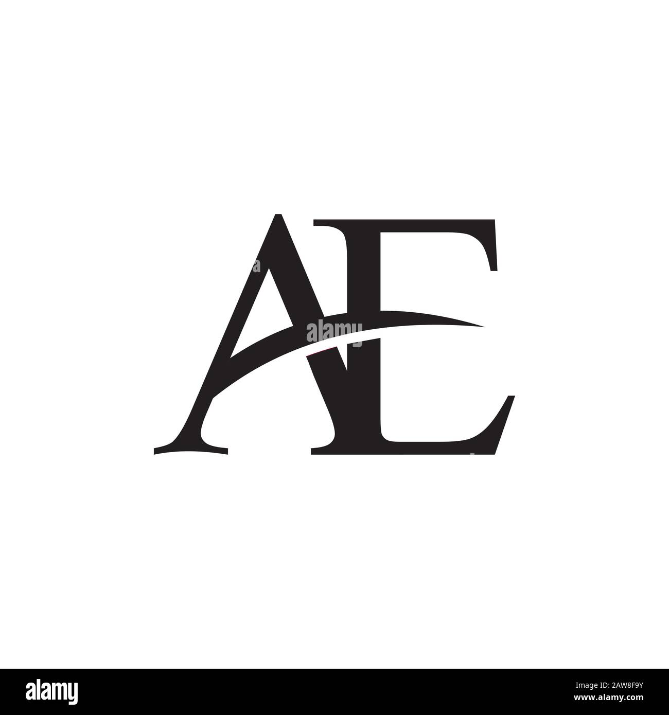 Initial letter ae or ea logo design template Stock Vector