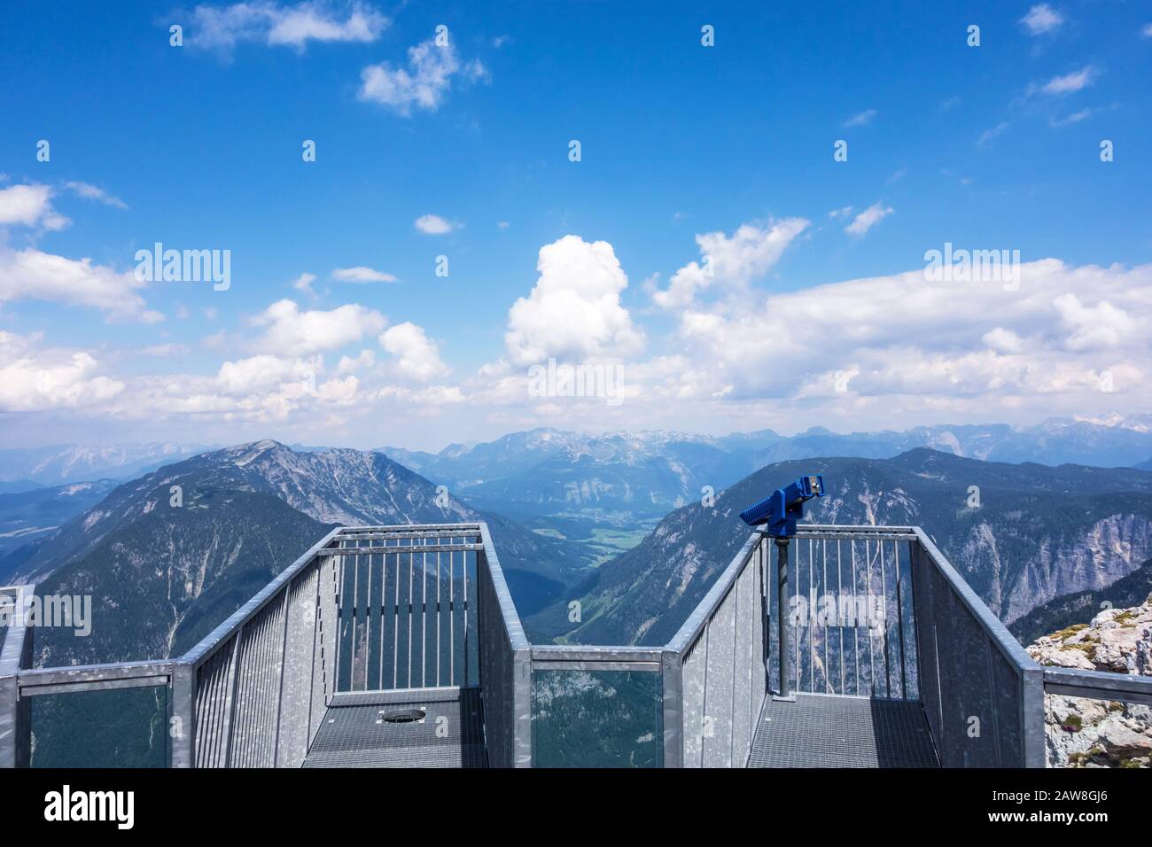 Observation Platform Railing Viewing platform - view of mountains over the railing from the