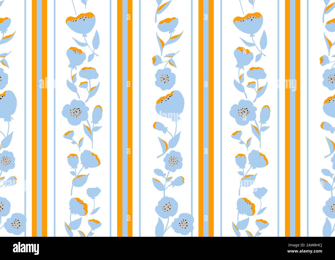 Vintage style seamless pattern with Flowers roses and stripes Stock ...