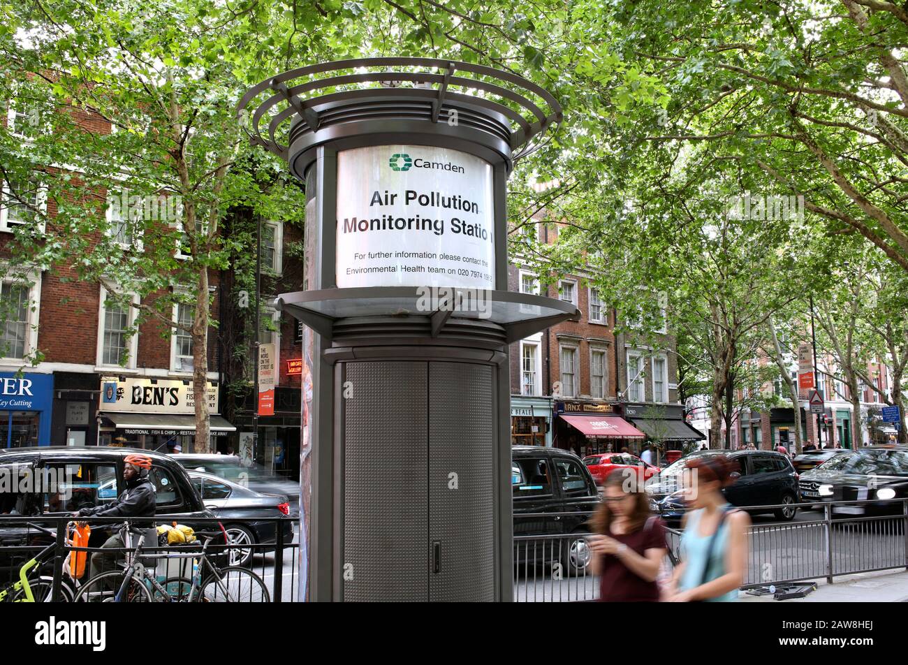 An "Air Pollution Monitoring Station" on Shaftesbury Avenue, London Stock Photo Alamy
