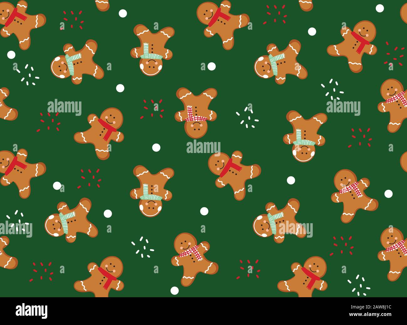 Gingerbread Man Christmas Wrapping Paper Seamless Pattern Stock Photo,  Picture and Royalty Free Image. Image 67105495.