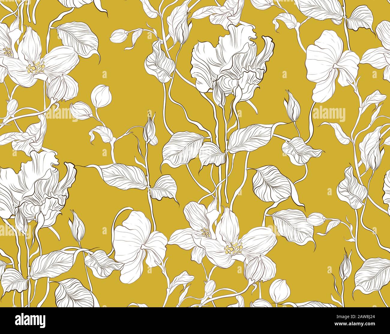 Floral background. Seamless vector pattern. Stock Vector