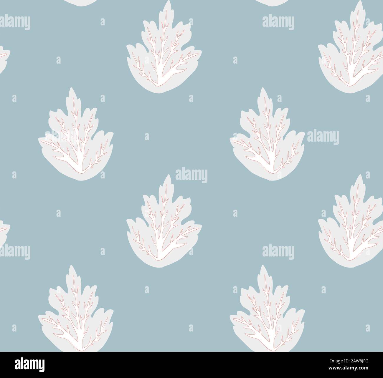 Seamless vector pattern with oak leaf. Stock Vector