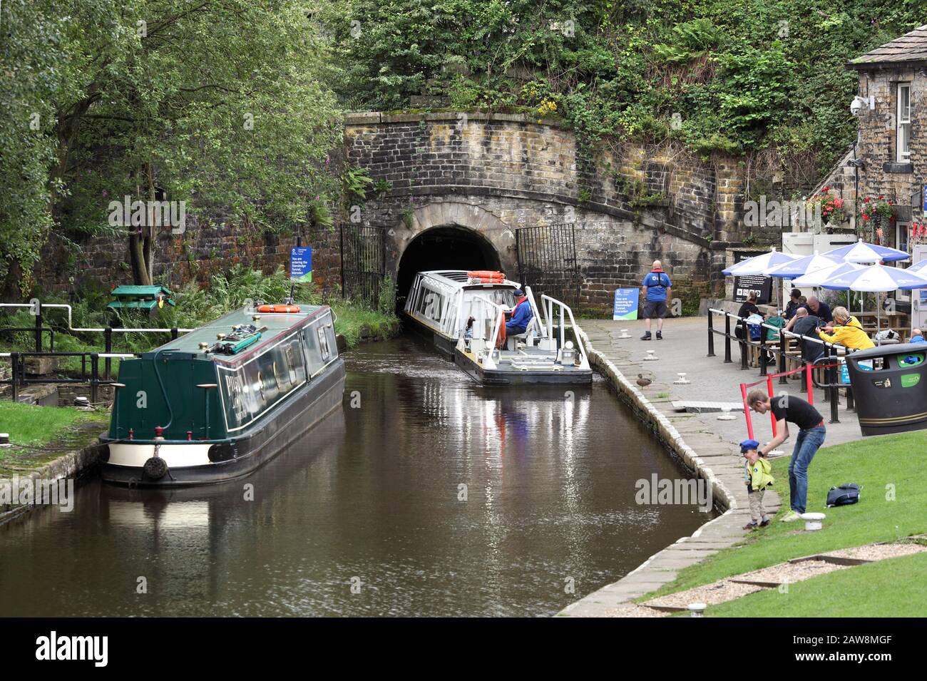 The north eastern entrance to Standedge canal tunnel, near Marsden, West Yorkshire. Stock Photo