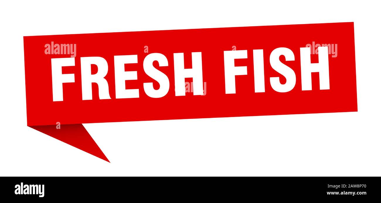 fresh fish speech bubble. fresh fish ribbon sign. fresh fish banner