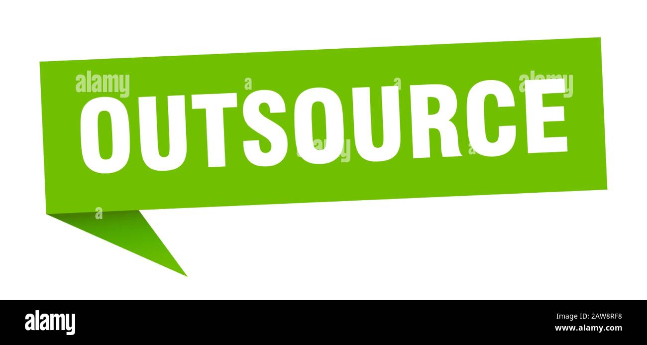 outsource speech bubble. outsource ribbon sign. outsource banner Stock Vector