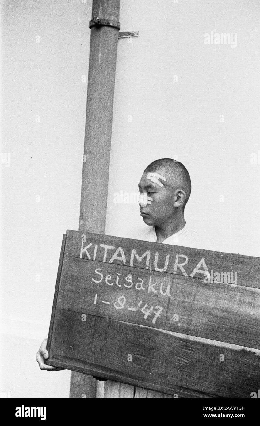 Prisoner of British Indians and Japs  Medan. One of North Sumatra captured Japanese soldiers on duty at the TNI. Kitamura Seisaku, captured on August 1, 1947 in Medan Area Date: August 1, 1947 Location: Indonesia, Dutch East Indies, Sumatra Stock Photo