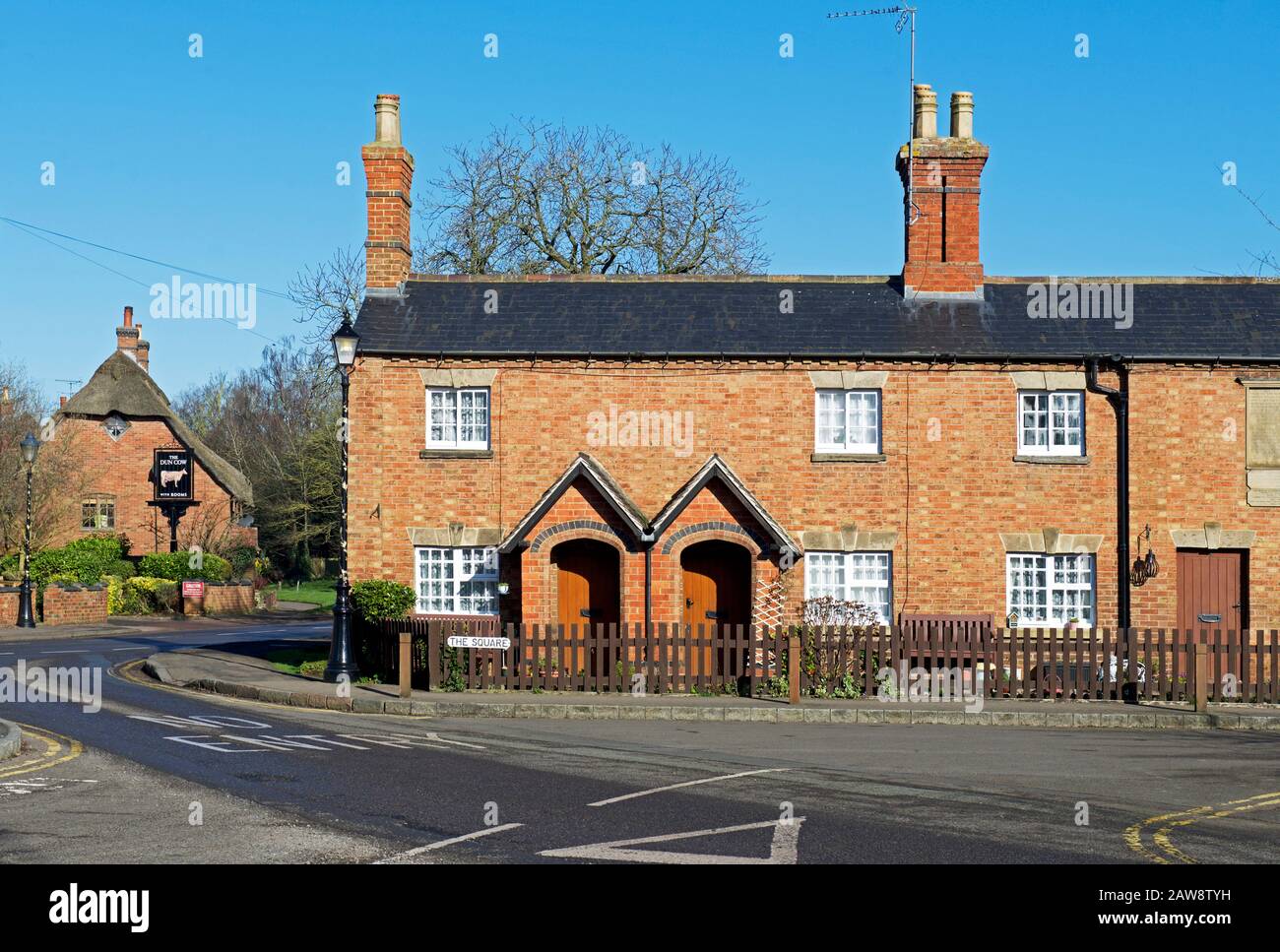 The Newcombe and Spier Almshouses in Dunchurch, Warwickshire, England UK Stock Photo