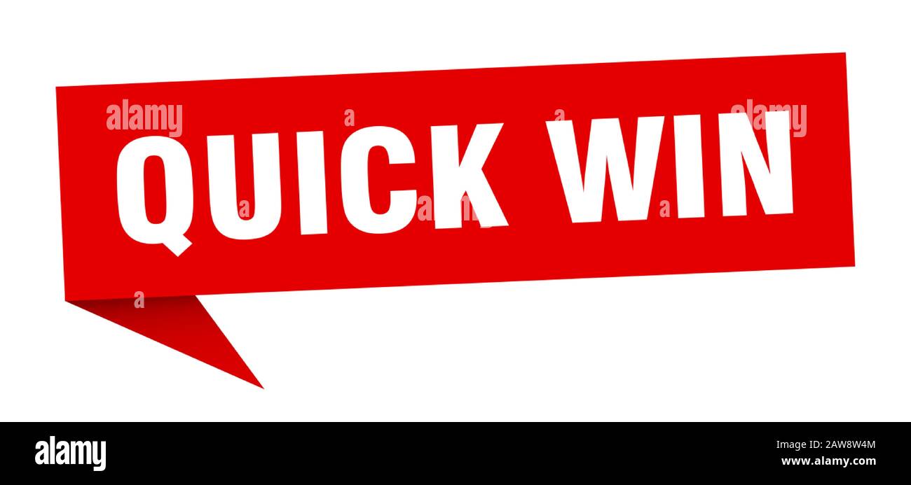 Quick Win Speech Bubble Quick Win Ribbon Sign Quick Win Banner