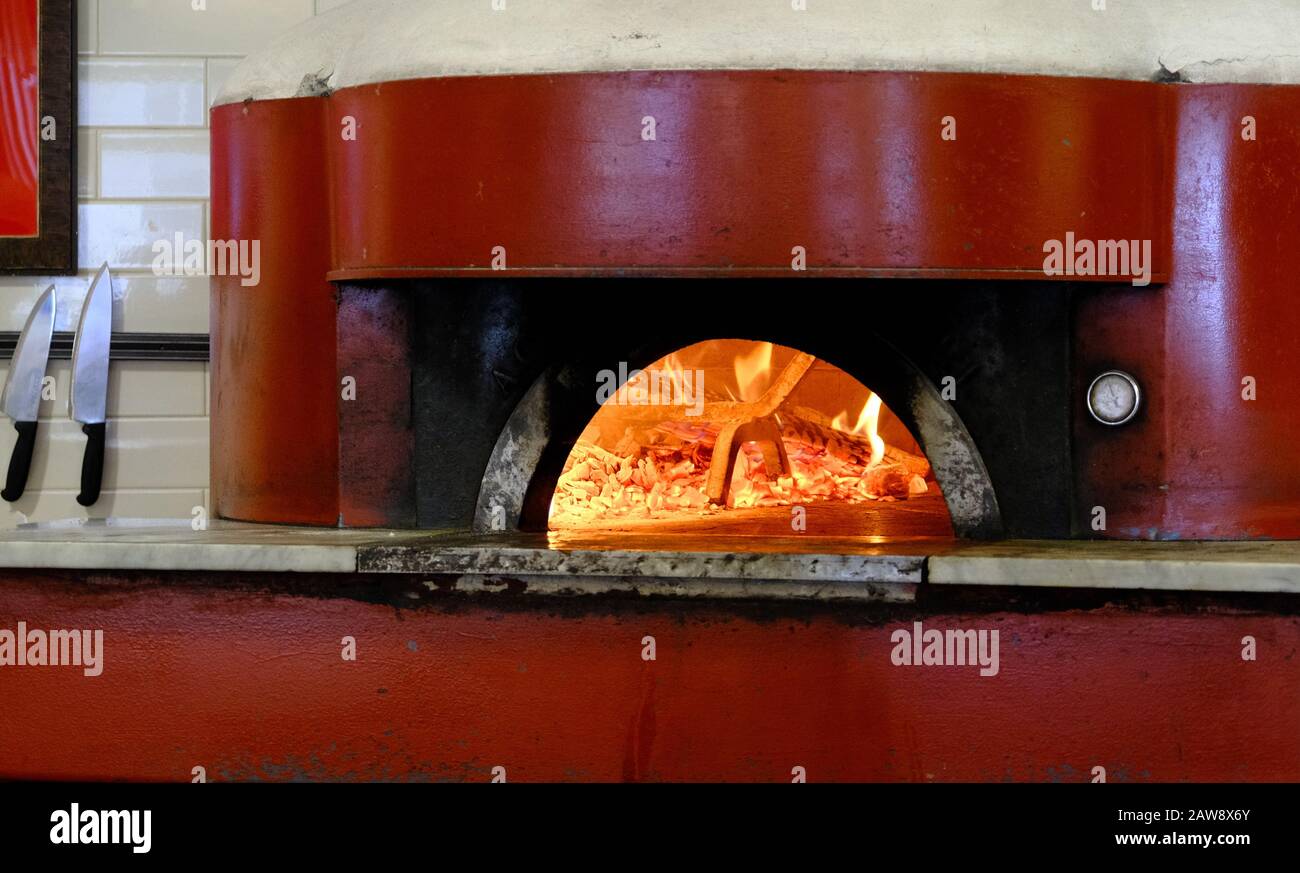 Red Pizza Oven Stock Photo Alamy