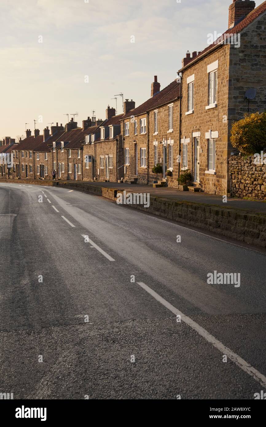 Terraced houses in ThorntonleDale, North Yorkshire, England UK Stock