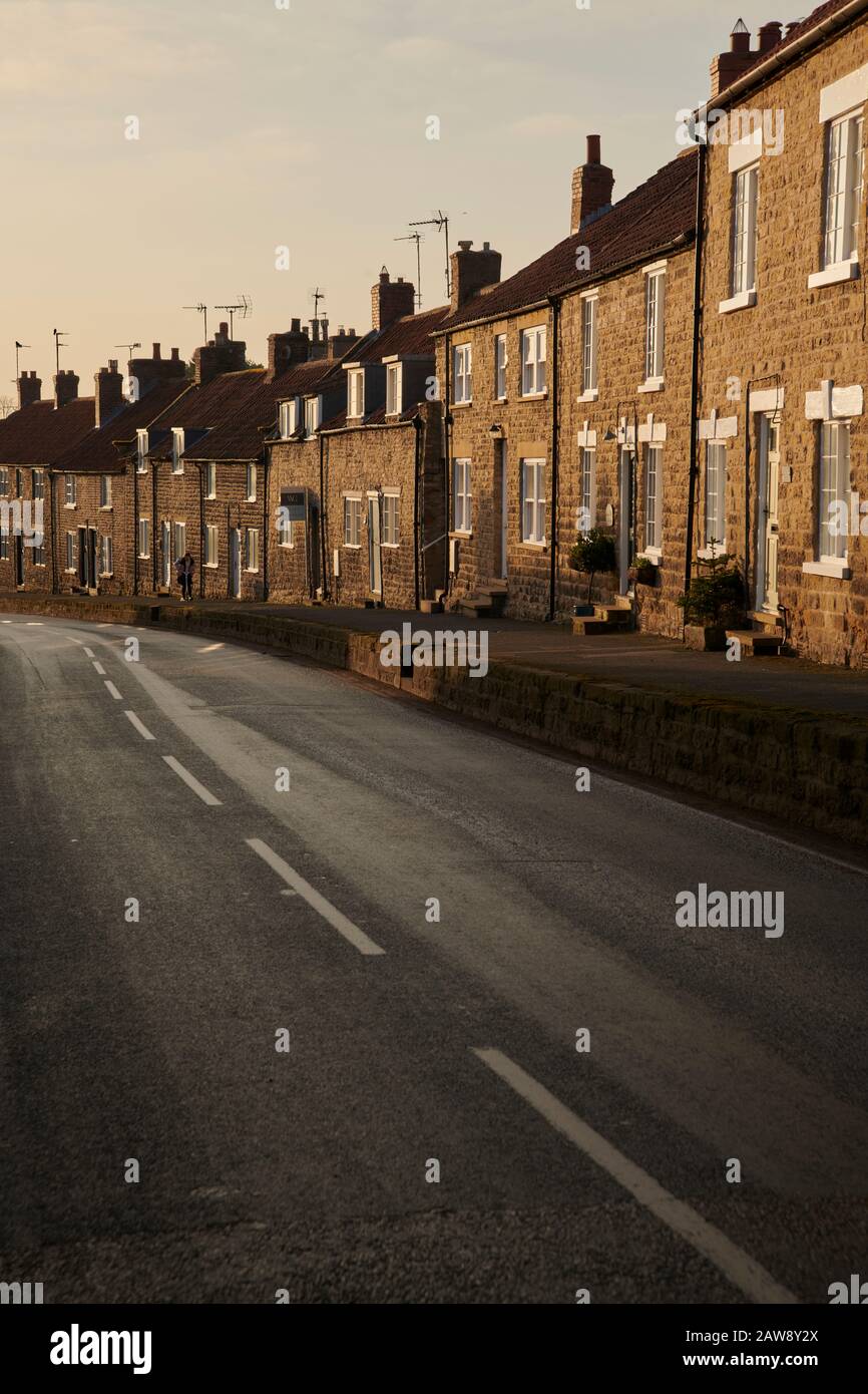 Terraced houses in ThorntonleDale, North Yorkshire, England UK Stock