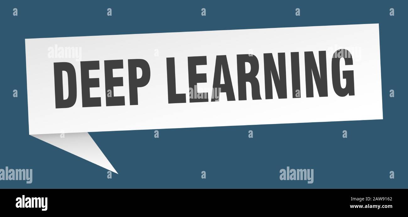 deep learning speech bubble. deep learning ribbon sign. deep learning banner Stock Vector