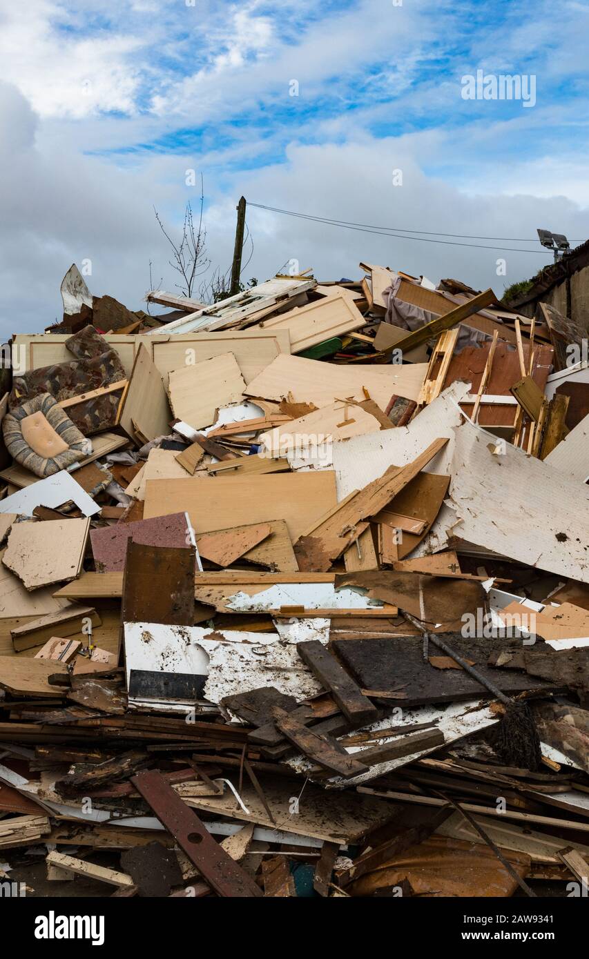 Waste wood pile in a junkyard Stock Photo - Alamy