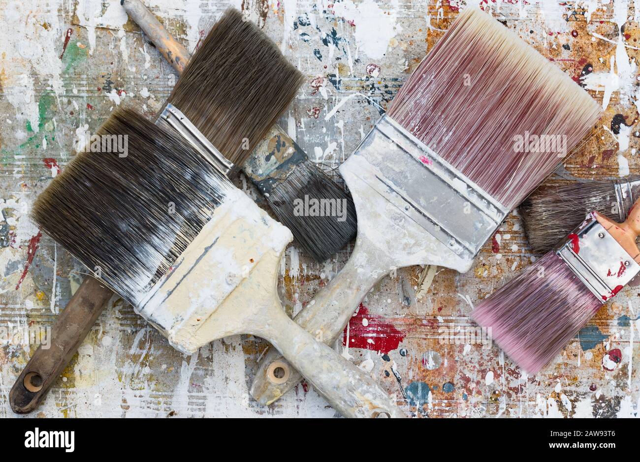 Paint brush close up on bristles hi-res stock photography and