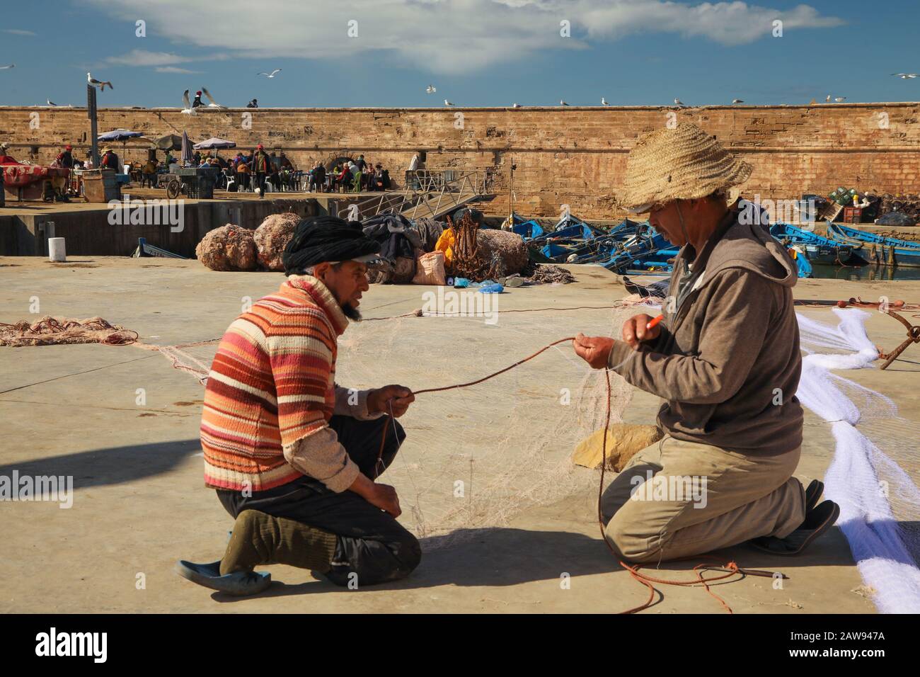 Fishing nets in Essaouira, Morocco Stock Photo