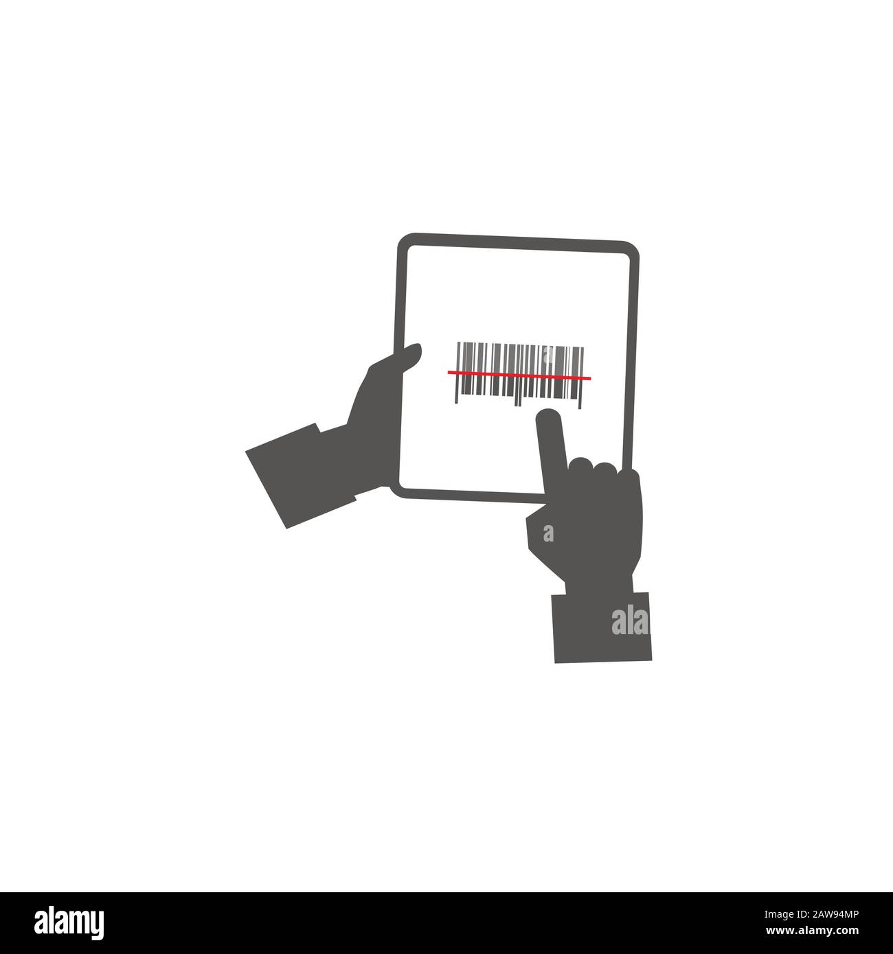 barcode, reading information through a mobile application from a tablet Stock Vector