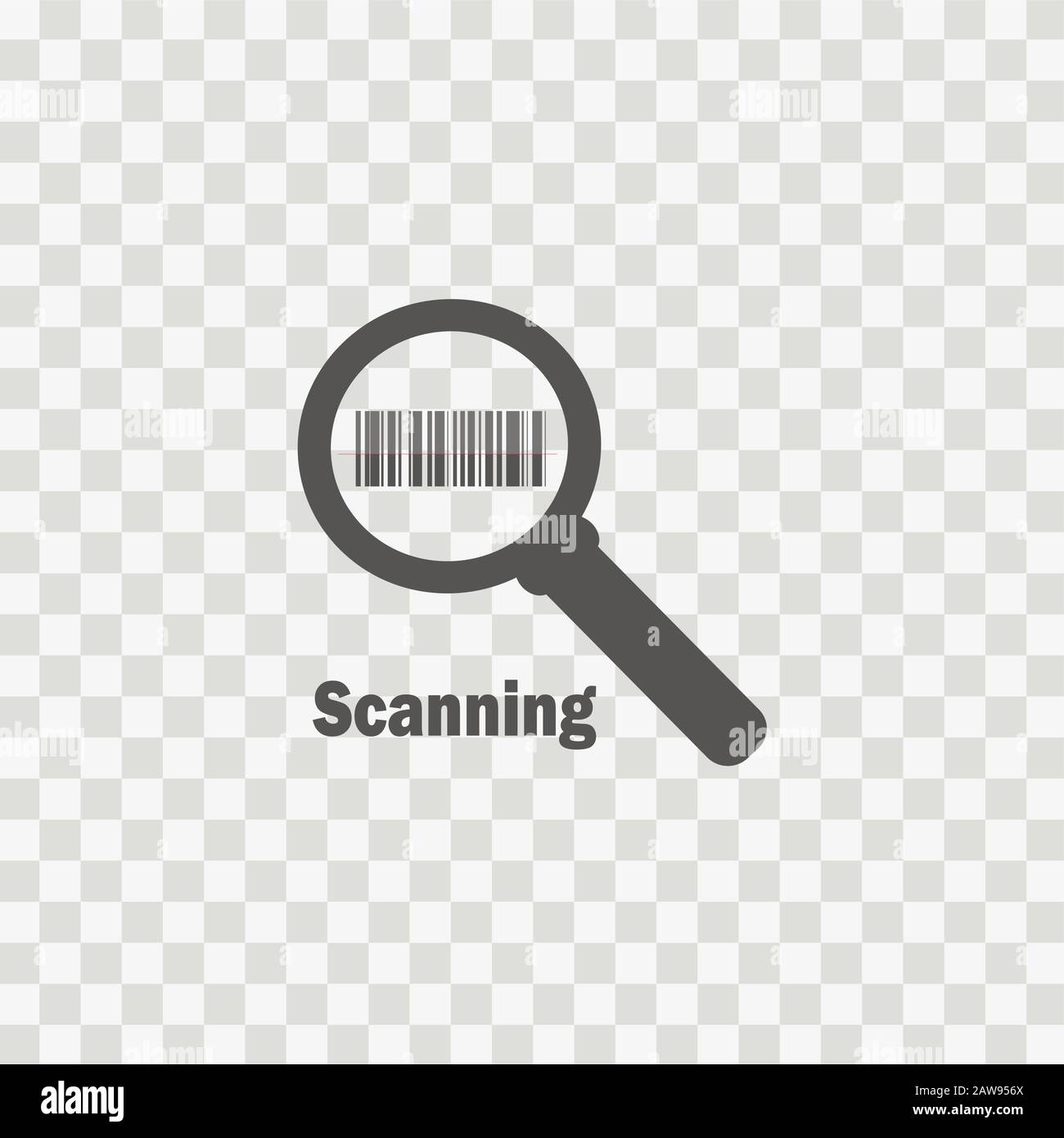 Barcode search vector icon on transparent background. Stock Vector