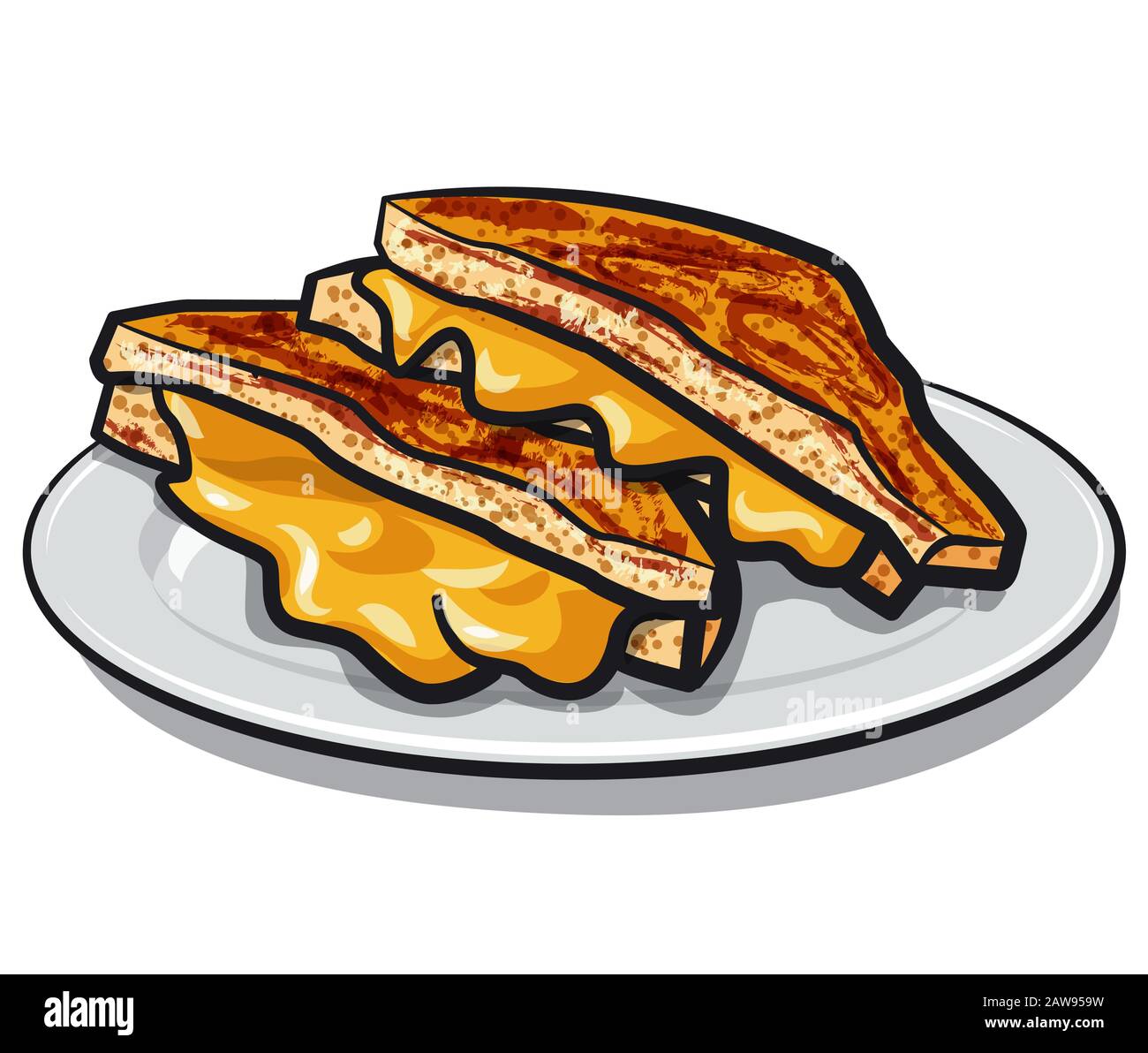 illustration of the grilled cheese sandwiches on the plate Stock Vector Image & Art - Alamy illustration of the grilled cheese sandwiches on the plate Stock Vector Image & Art - Alamy