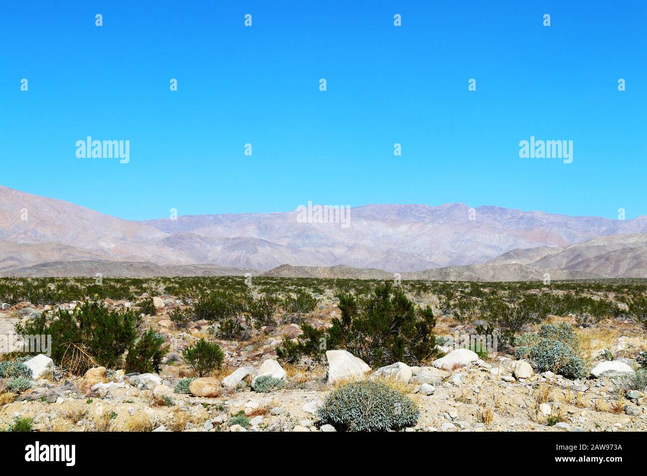 a clear blue sky in the desert mountains Stock Photo - Alamy