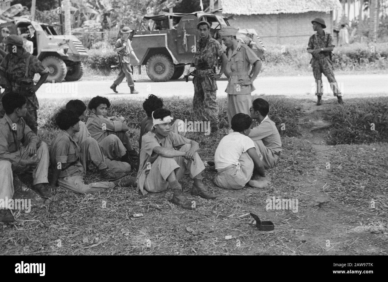 Loeboek Pakem and Baoengan  Medan in filling Baoengan our troops made some prisoners Date: July 29, 1948 Location: Indonesia, Dutch East Indies, Sumatra Stock Photo
