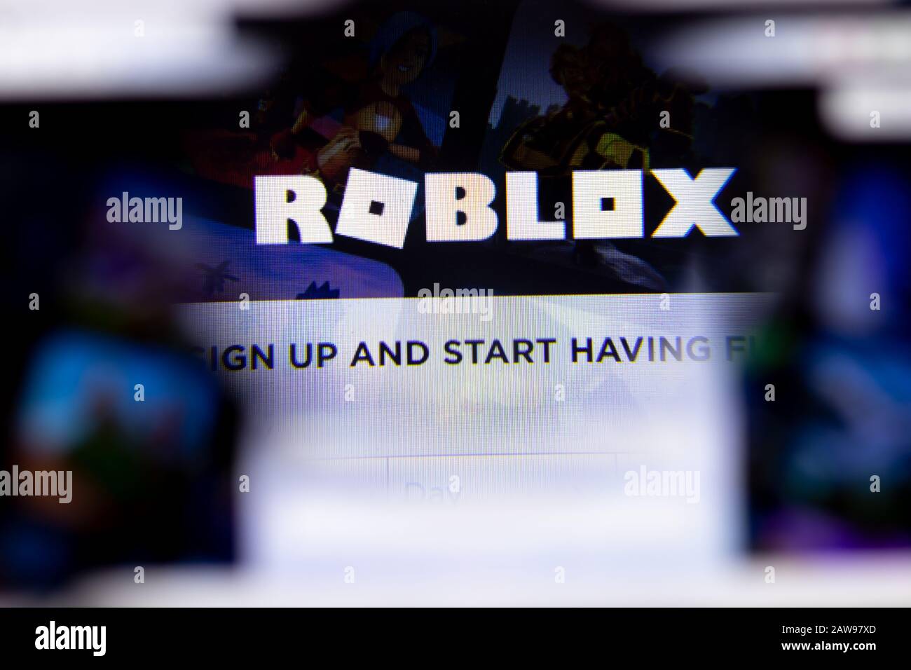 Roblox game gift card,Roblox is a multiplayer online video game Stock Photo  - Alamy