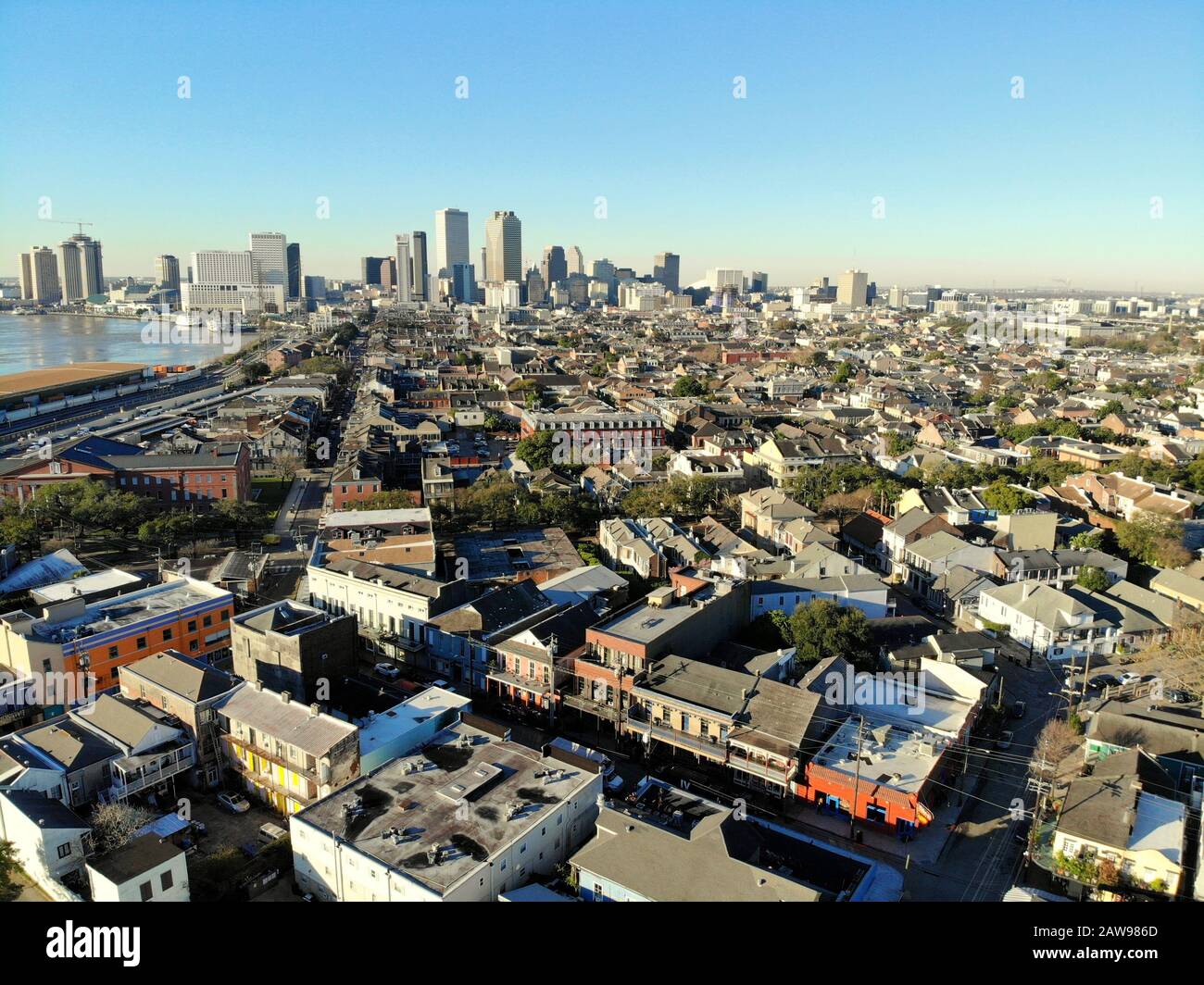 New Orleans, Louisiana, U.S.A - February 7, 2020 - The aerial view of
