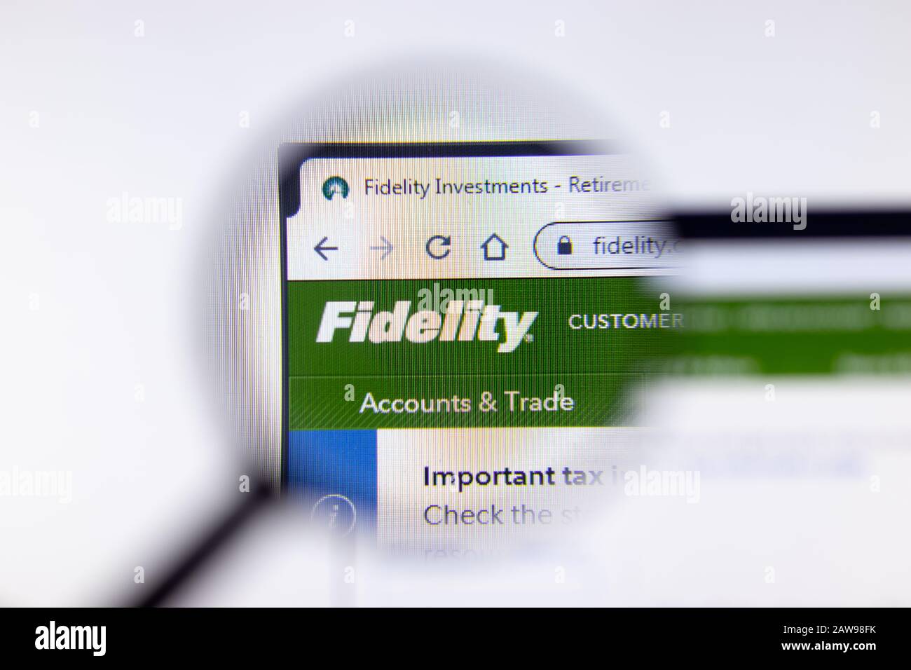 New York City, USA - 5 February 2020: Fidelity website page close up ...