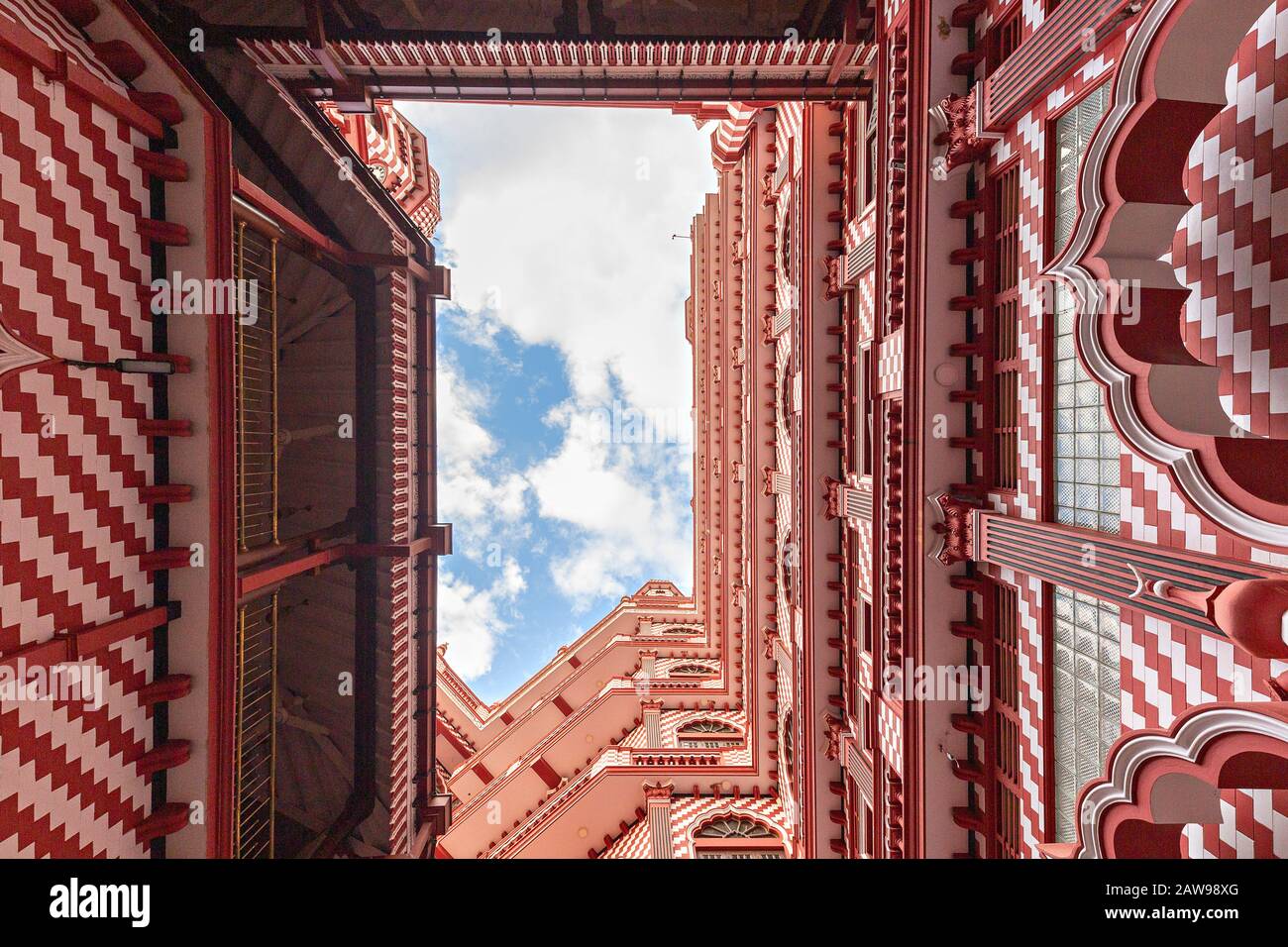 Red Mosque known also as Jami Ul Alfar Mosque in Colombo, Sri Lanka ...