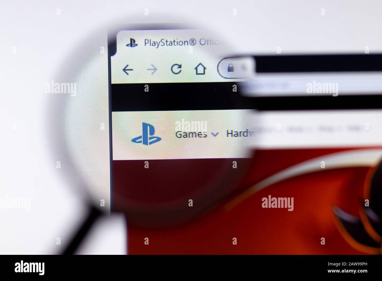 New York City, USA - 5 February 2020: PlayStation website page close up, Illustrative Editorial Stock Photo