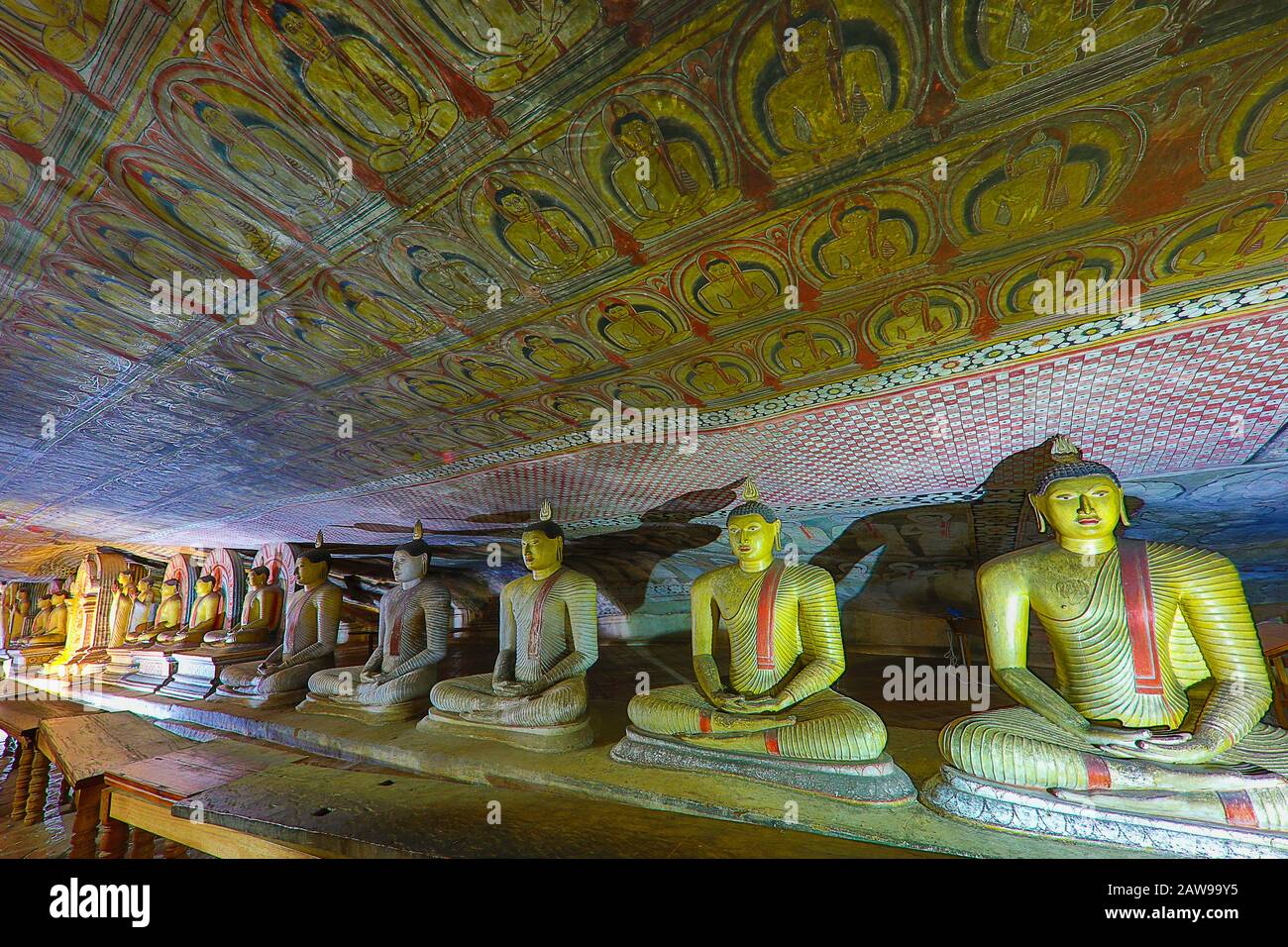 Historical Dambulla cave temple, in Dambulla, Sri Lanka Stock Photo