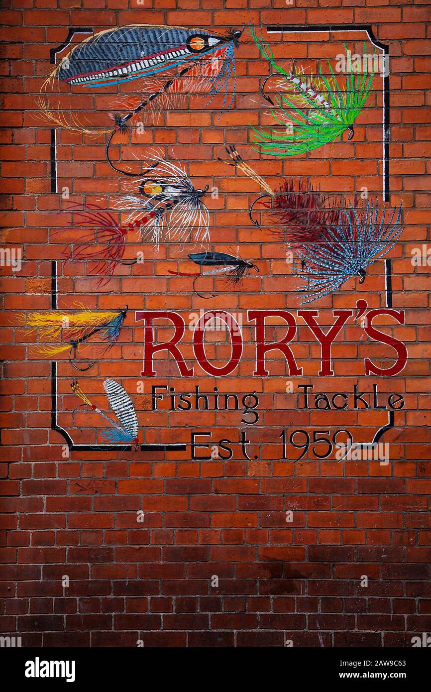 Rory's Fishing Tackle painted sign, Dublin, Ireland Stock Photo