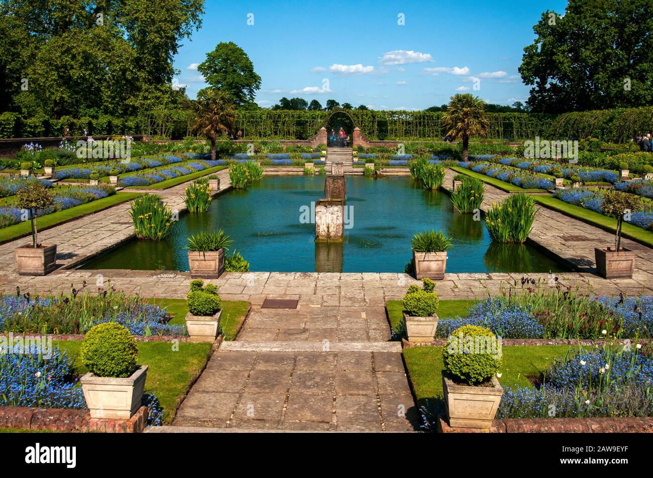 The Sunken Garden at Kensington Palace Gardens, London Stock Photo
