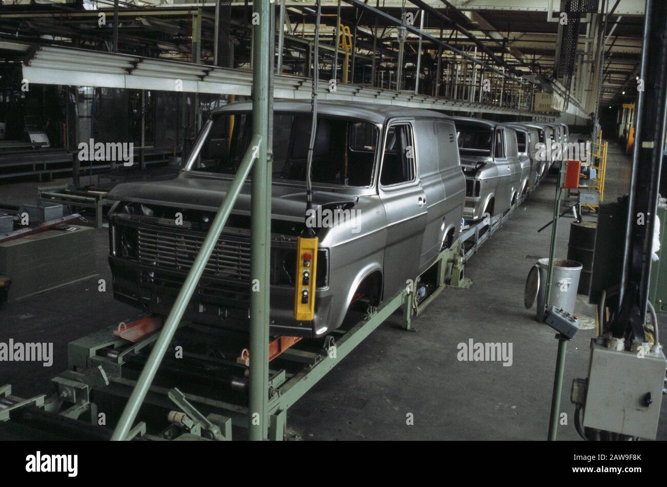 Production stopped at Ford Amsterdam; last Ford Transit on the conveyor belt; Stock Photo