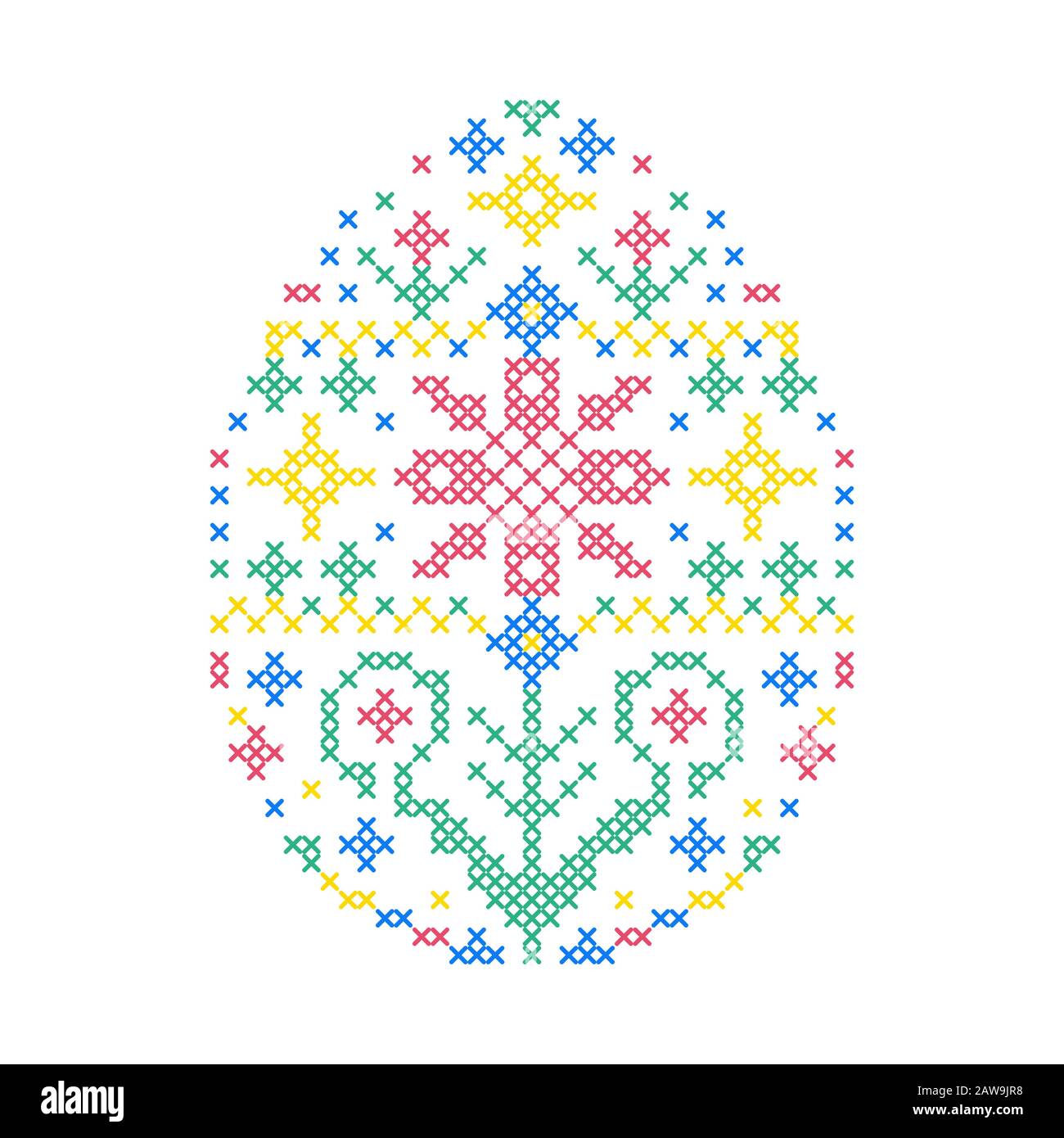 Embroidered Easter egg Stock Vector