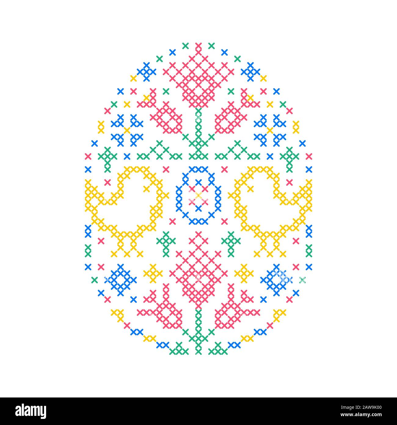Embroidered Easter egg Stock Vector