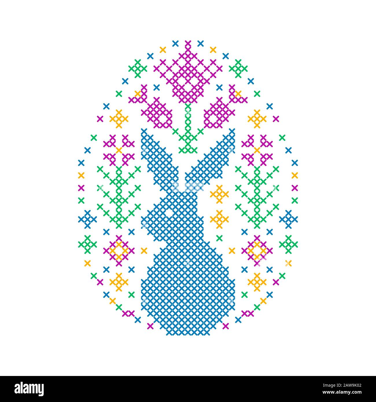 Embroidered Easter egg Stock Vector