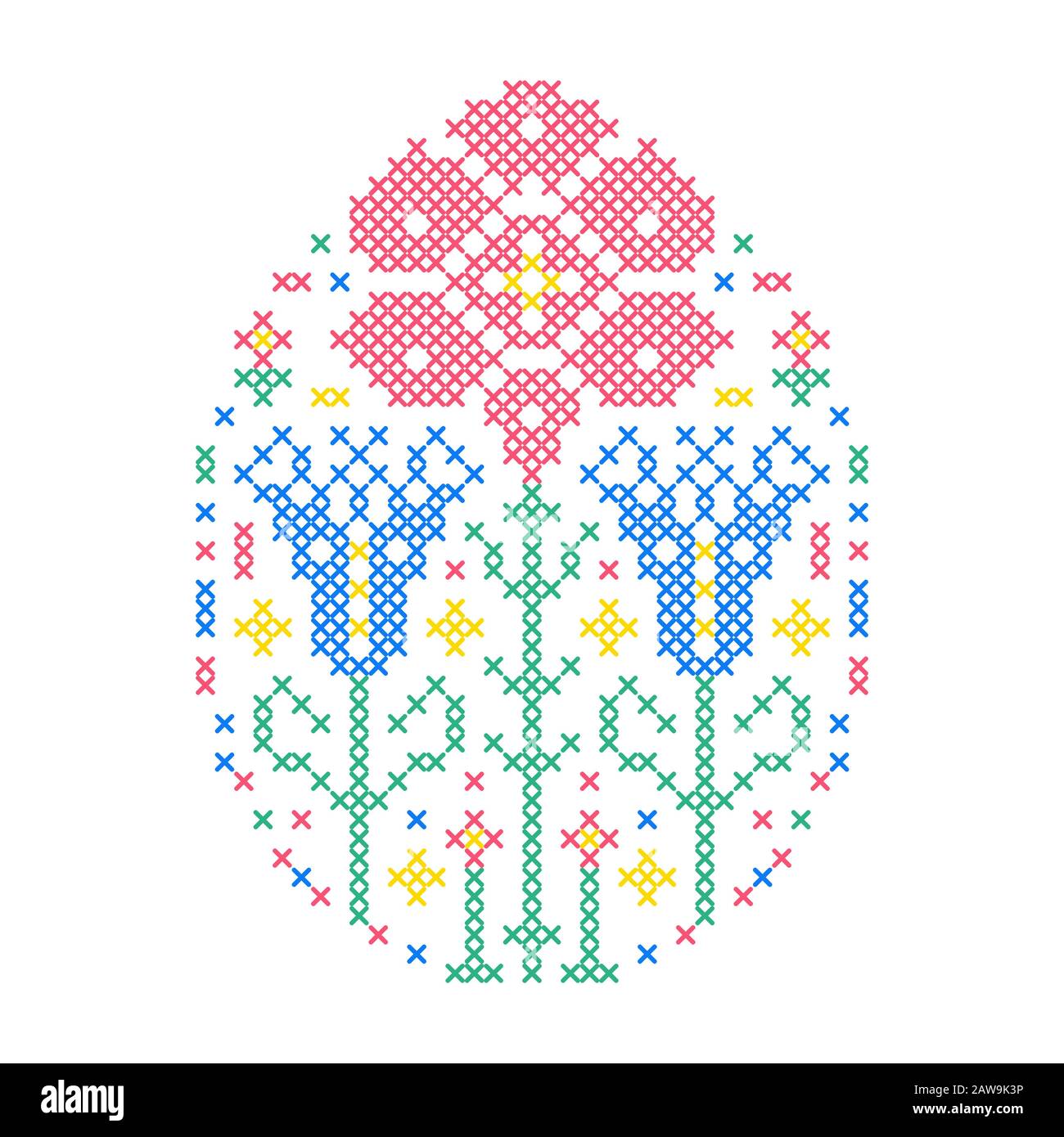 Embroidered Easter egg Stock Vector