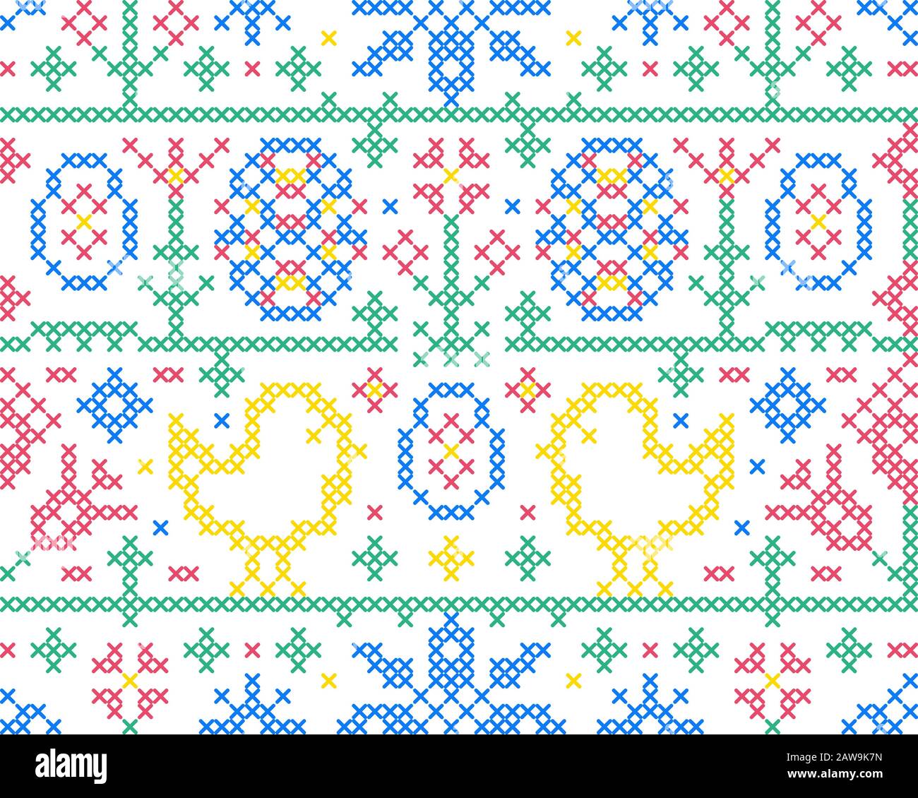 Cross stitch embroidery pattern Stock Vector