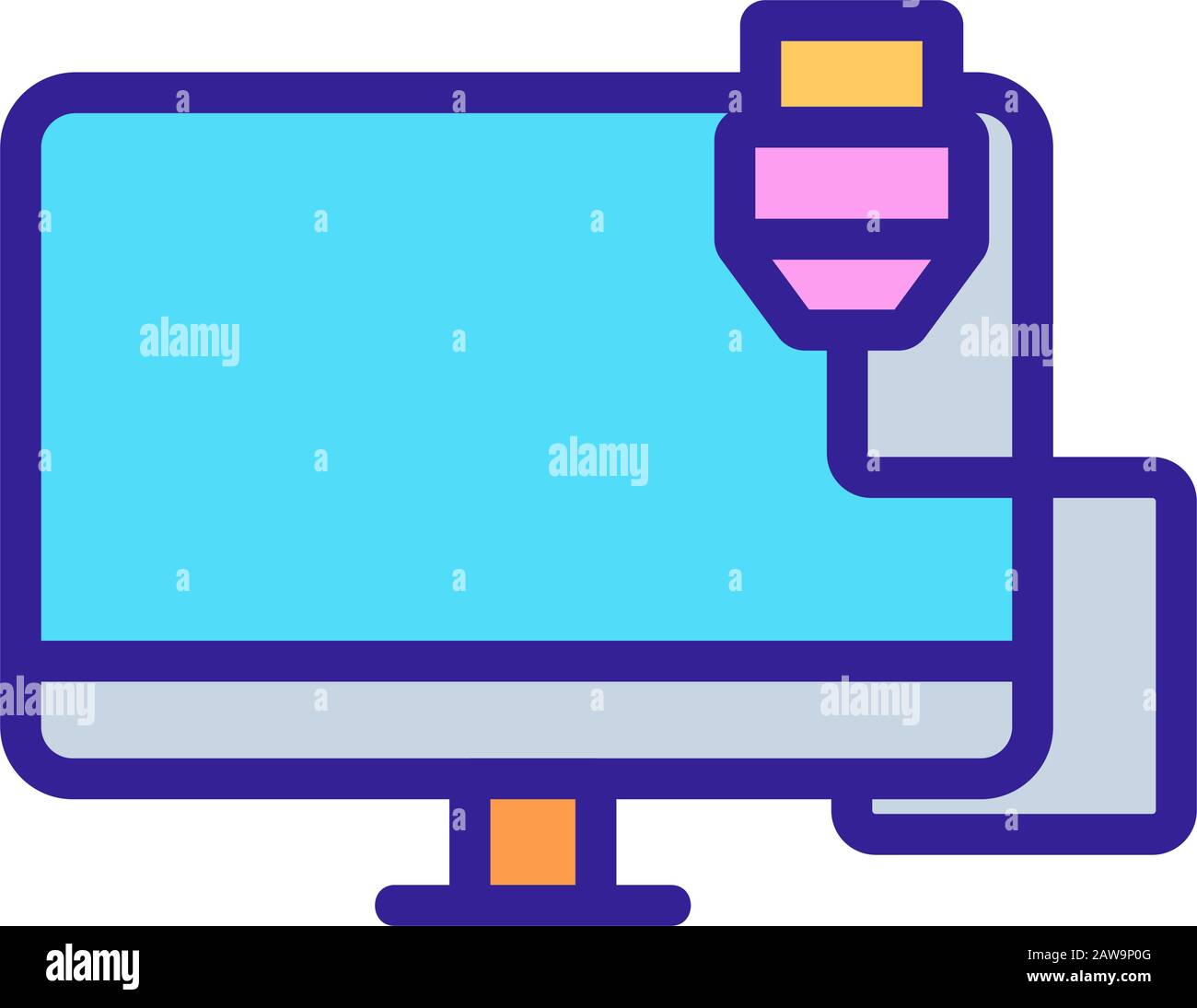 cable icon vector. Isolated contour symbol illustration Stock