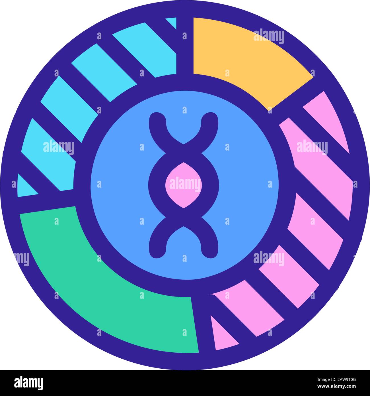 dna chart icon vector. Isolated contour symbol illustration Stock Vector