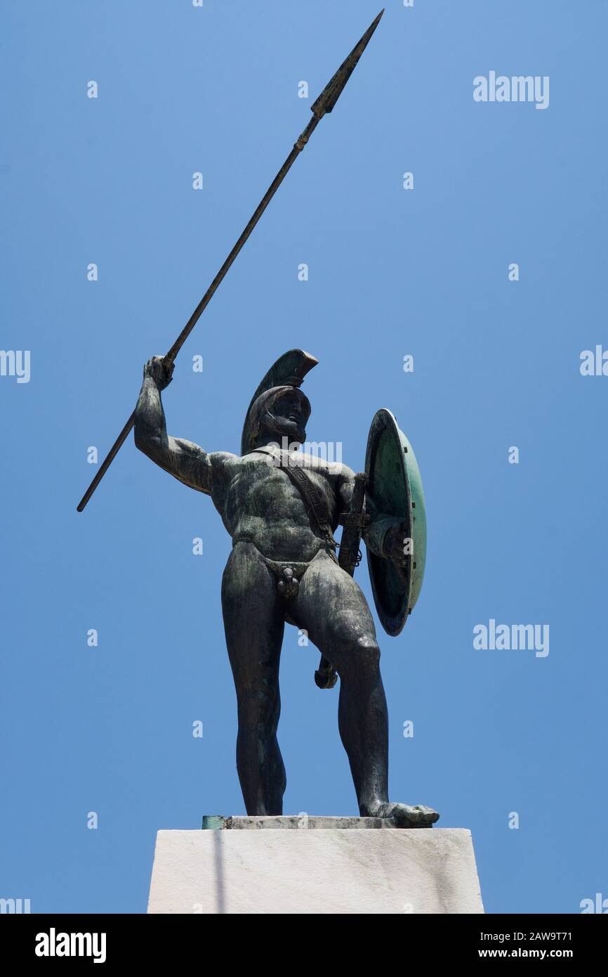 The Statue Of Leonidas At Thermopylae Greece Stock Photo Alamy