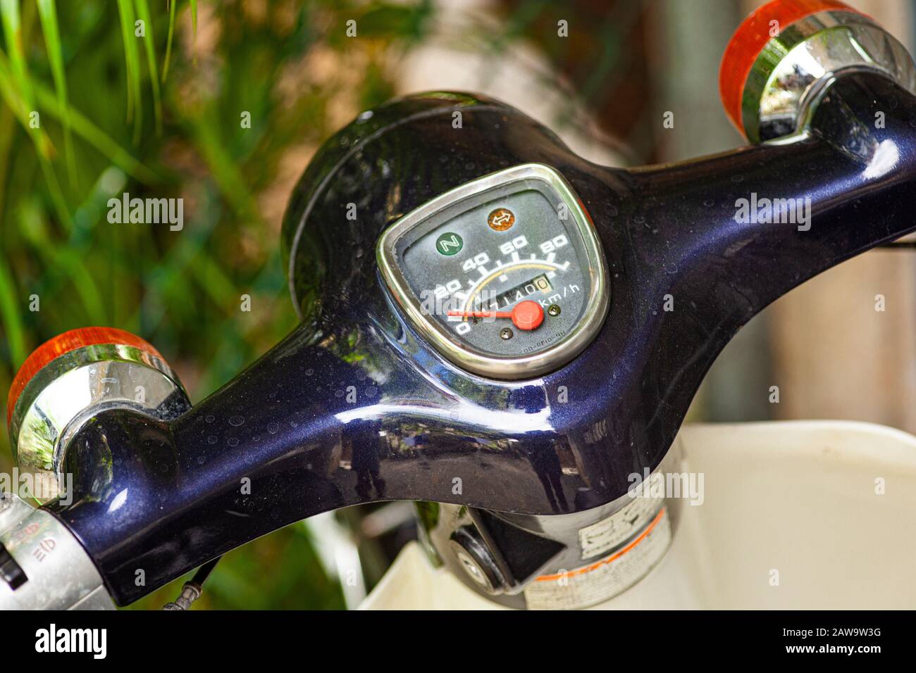 Odometer of a vintage motorcycle Stock Photo Alamy