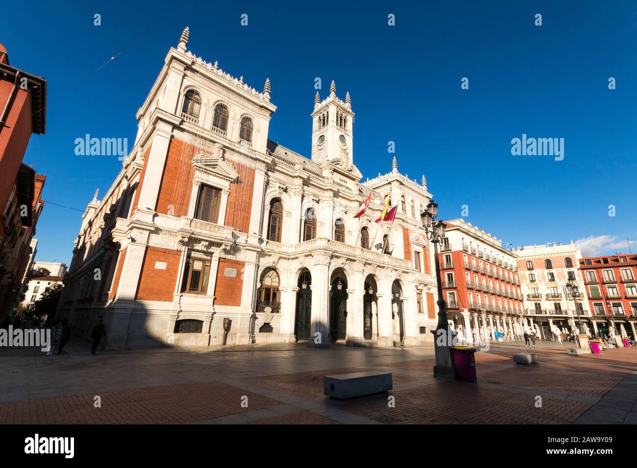 Valladolid, Spain. The Casa consistorial (City Hall) in the Plaza Mayor (Market Square) Stock Photo