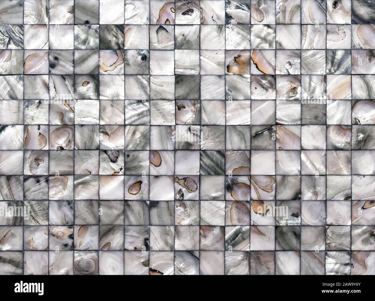 Mother Of Pearl Mosaic Tiles Tile From Pieces Of Pearl Shell Stock Photo Alamy