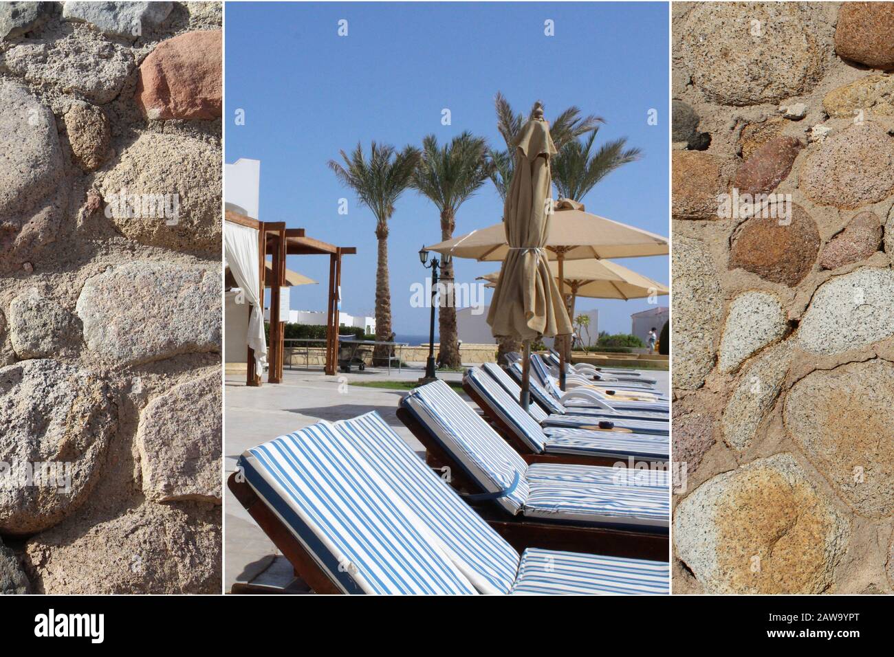 Different, beautiful textures in one collage Stock Photo