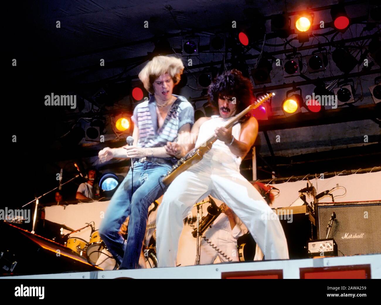 Daryl Hall & John Oates onstage in Central Park, July 30,1977 Stock Photo Alamy